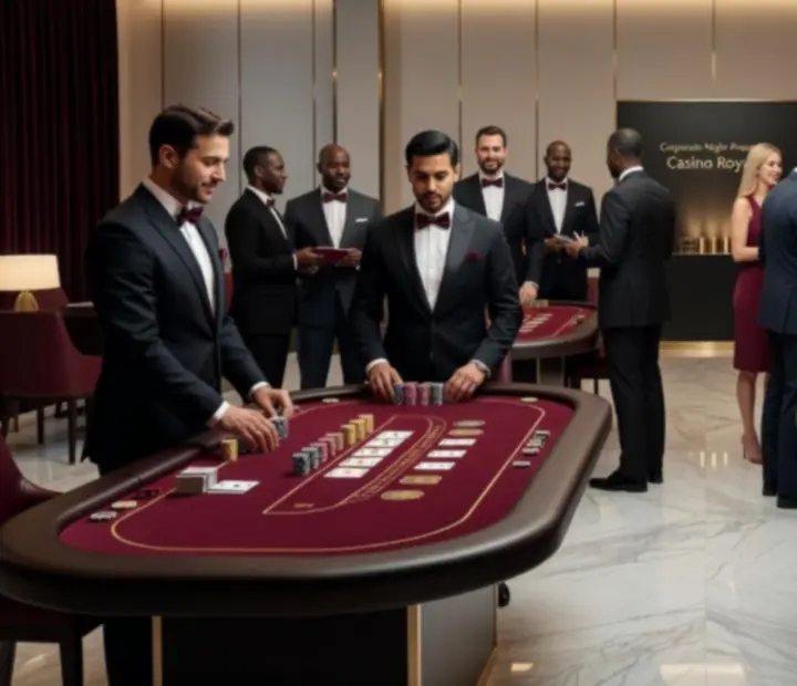 Strefa casino podczas eleganckiego eventu korporacyjnego