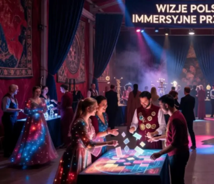 Koncepcyjna, inspirująca scena eventu z kreatywną oprawą wizualną.