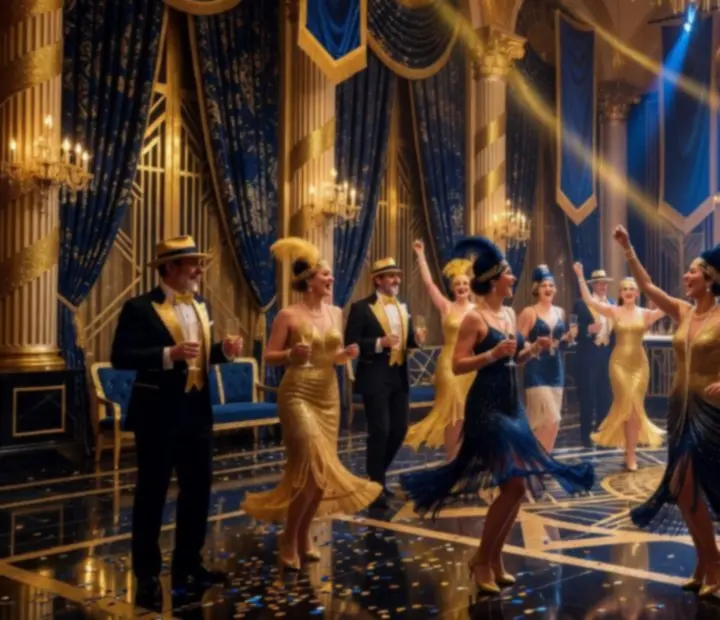 Wieczór tematyczny w stylu glamour z elegancką oprawą świetlną
